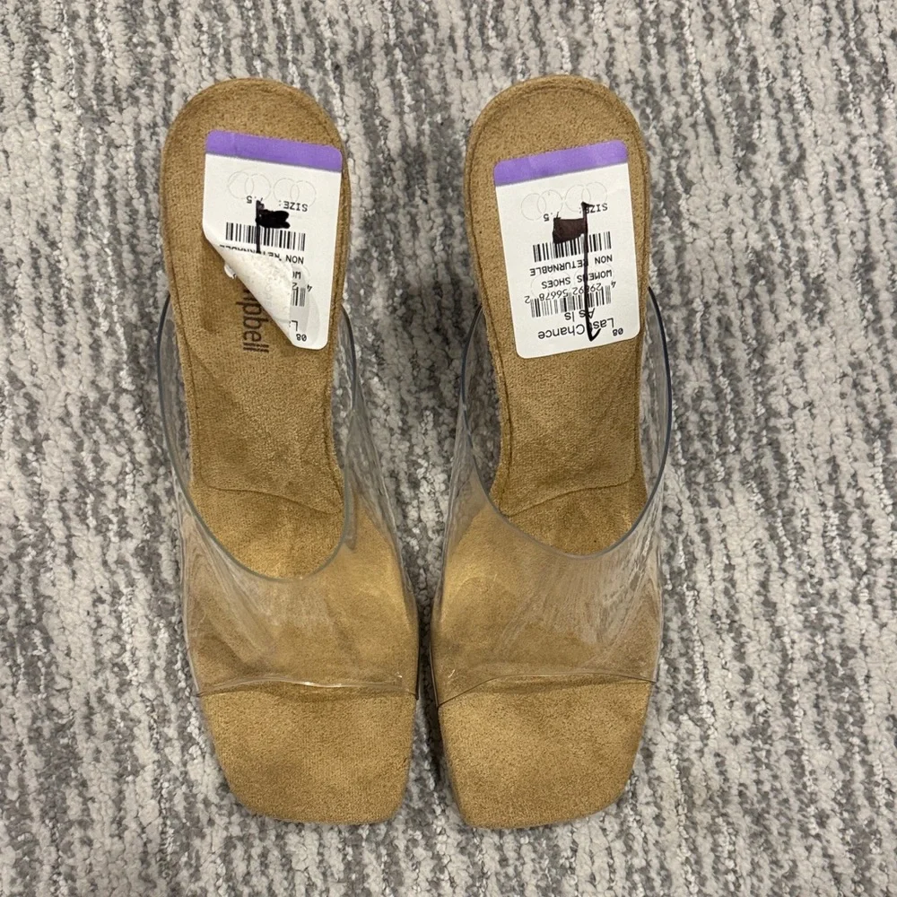 Jeffrey Campbell Transparent Heels with Tan Insole - Picture 6 of 7